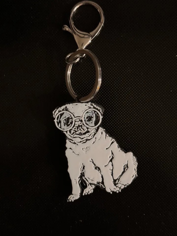 Pug Keychain